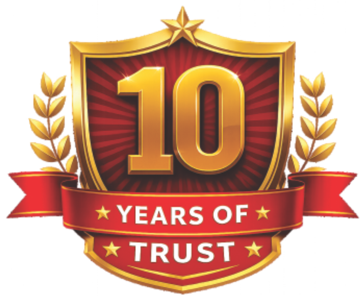 10 year of trust symbol